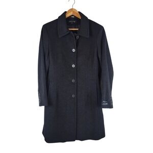 Anne Klein Wool Cashmere Pea Coat Black‎ Size 10 Trenchcoat